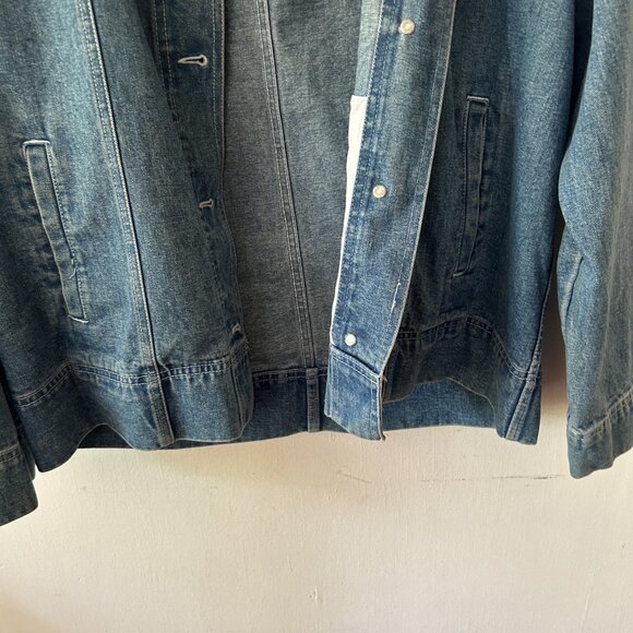 Crossroads Denim Jacket Womens Medium Button Front Jean Jacket VTG Pockets - Picture 2 of 5